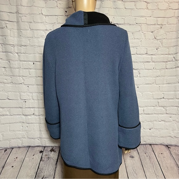 New Jaskar Sweater Blue Black Cotton Blend European Sweater Size L - Picture 5 of 14